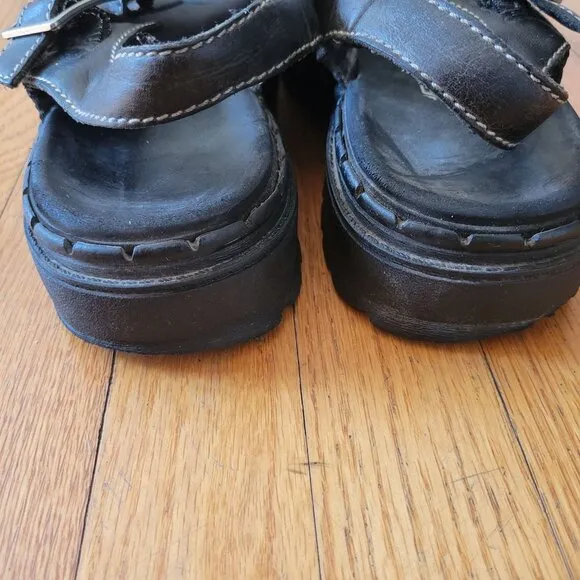 Skechers Chunky Black Fisherman Sandals 11 Open Toe 90s Y2K Platform