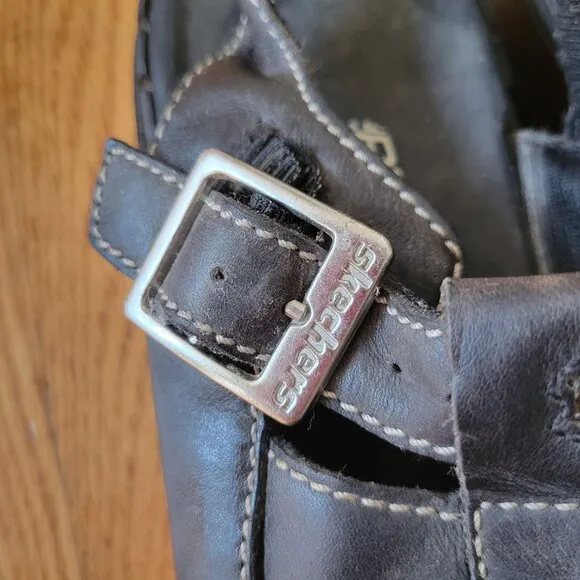 Skechers Chunky Black Fisherman Sandals 11 Open Toe 90s Y2K Platform