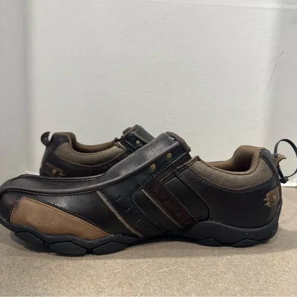 Skechers Men’s Diameter Brown Relaxed Step Slip On Leather Loafers Size 12