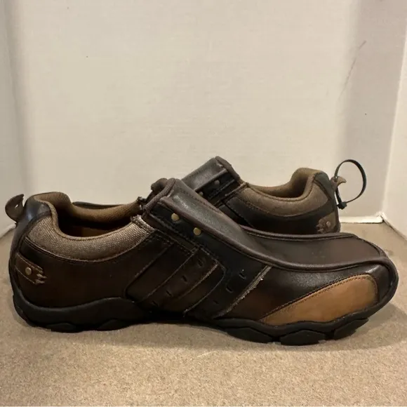 Skechers Men’s Diameter Brown Relaxed Step Slip On Leather Loafers Size 12