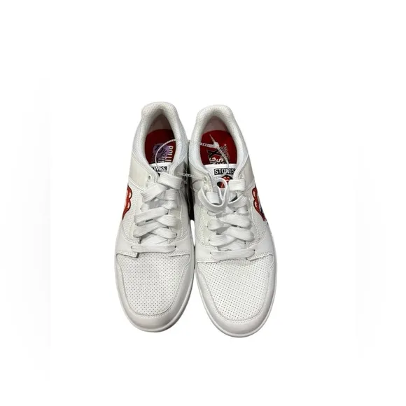 Skechers White Sneakers with Classic Design and Iconic Rolling Stones Logo 10.5