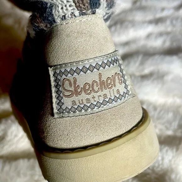Skechers - Women's Slip On leopard print Mid Calf Fur Lined‎ Boots