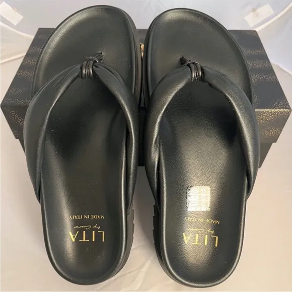 Sleek Black Thong Sandals with Minimalist Design
