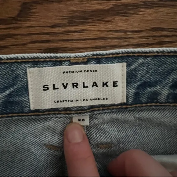 Slvrlake Beatnik Crosby High Rise Slim Straight Tapered 100% Cotton Jeans 26