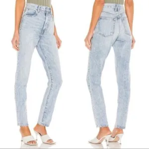 Slvrlake Beatnik Crosby High Rise Slim Straight Tapered 100% Cotton Jeans 26
