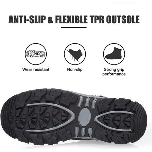 Snow Boots Slip On Ankle Bootie Anti-Slip Fur Lined Short Boots Waterproof
