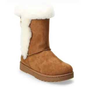 SO Abigail Faux-Fur winter boots Size 9.5  Color: Chestnut