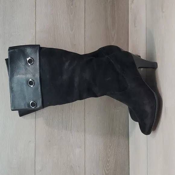 Sofft Womens Grommet Cuffed Tall Leather Heels Boots shoes sz 11M