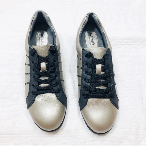 SoftWalk Memory Foam Silver Wash lace up sneakers