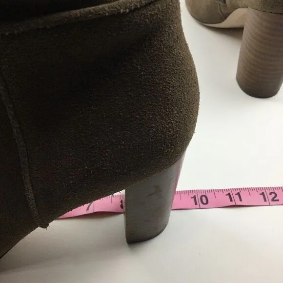 Sole Society Brown Suede Chunk Heeled Boots - 8.5