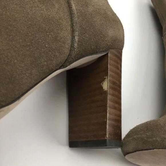 Sole Society Brown Suede Chunk Heeled Boots - 8.5