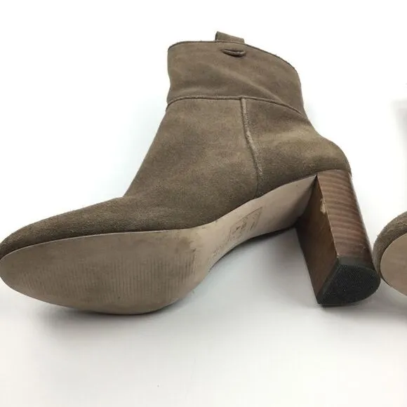 Sole Society Brown Suede Chunk Heeled Boots - 8.5