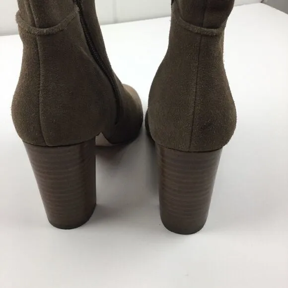 Sole Society Brown Suede Chunk Heeled Boots - 8.5