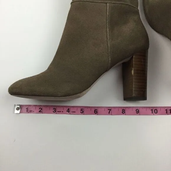 Sole Society Brown Suede Chunk Heeled Boots - 8.5