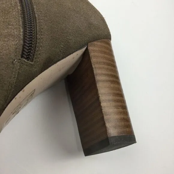 Sole Society Brown Suede Chunk Heeled Boots - 8.5