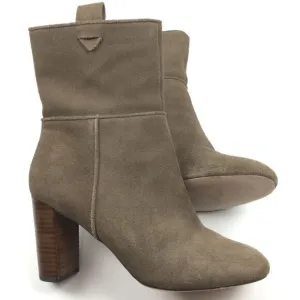 Sole Society Brown Suede Chunk Heeled Boots - 8.5