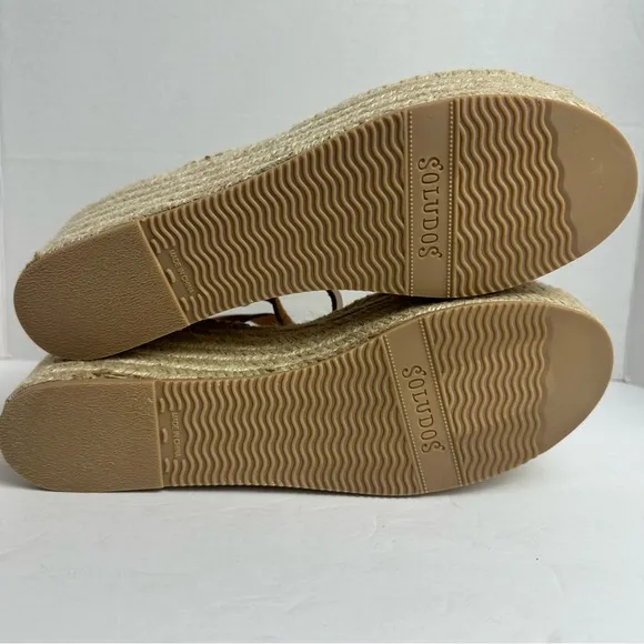 Soludos Anthropologie Minorca High Platform Espadrille Sandals Tan Size 11