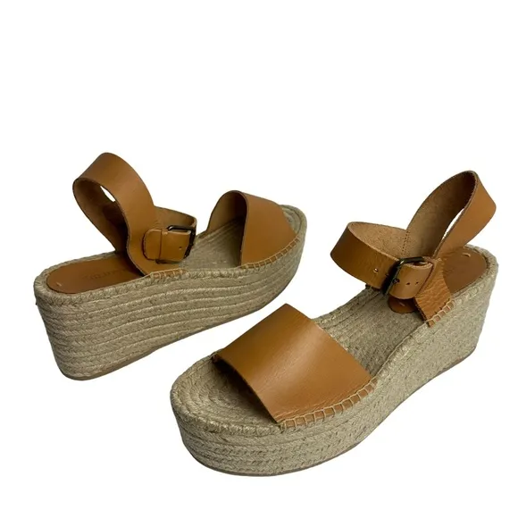 Soludos Anthropologie Minorca High Platform Espadrille Sandals Tan Size 11