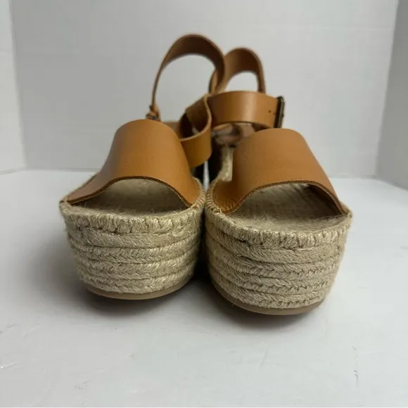 Soludos Anthropologie Minorca High Platform Espadrille Sandals Tan Size 11