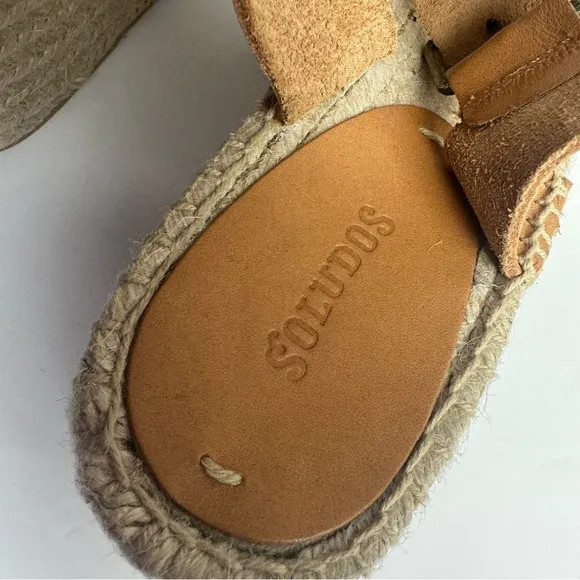 Soludos Anthropologie Minorca High Platform Espadrille Sandals Tan Size 11