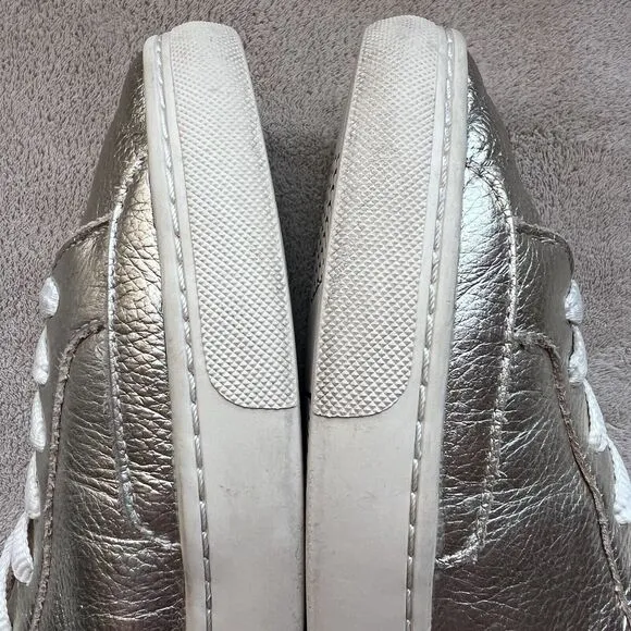 Soludos Ibiza Soft Gold Leather Lace Up Fashion Sneaker Shoes Women US 8.5 EU 39