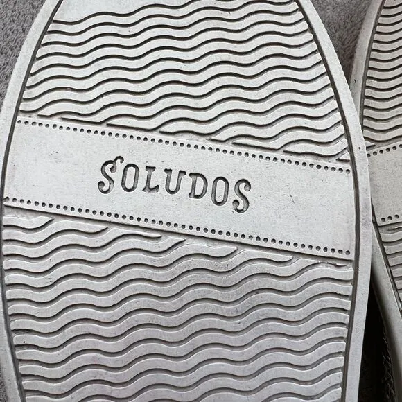 Soludos Ibiza Soft Gold Leather Lace Up Fashion Sneaker Shoes Women US 8.5 EU 39