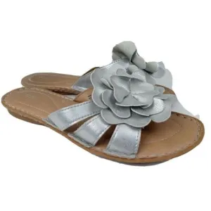SONOMA LIFE STYLE‎ SANDALS Gray Floral Flat Sandals Size 6 M Pre-owned