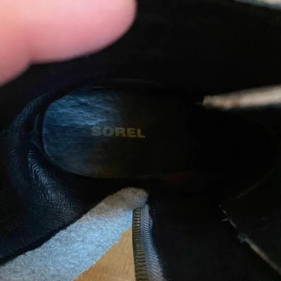 Sorel After Hours Wedge Moto Boots Gray Leather Strappy Almond Toe Size 6