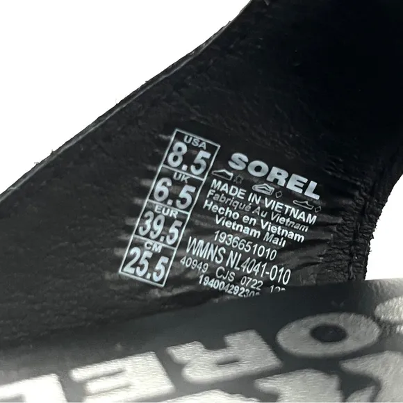 SOREL | Black Leather | Flat Sandals