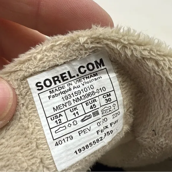 Sorel Caribou Storm Mens 12 Waterproof Ankle Boots Shoes Leather Lined Winter