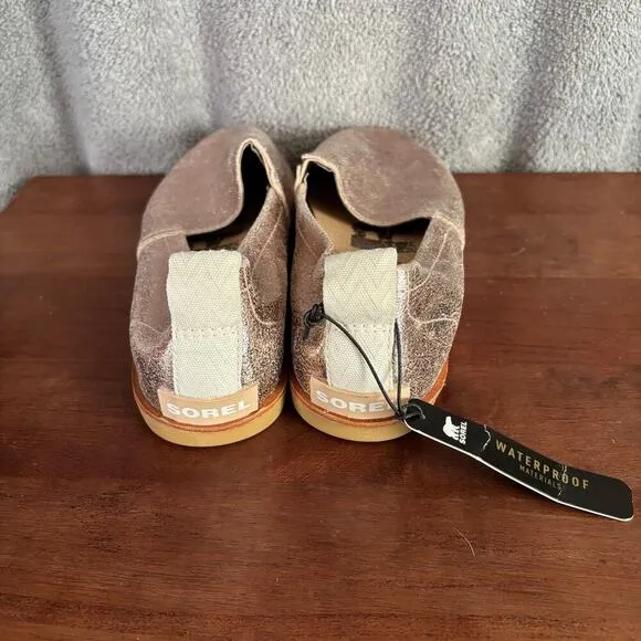 Sorel Ella Loafers Flats Shoes Womens Size 8.5  Rose Gold Leather Casual NWOB