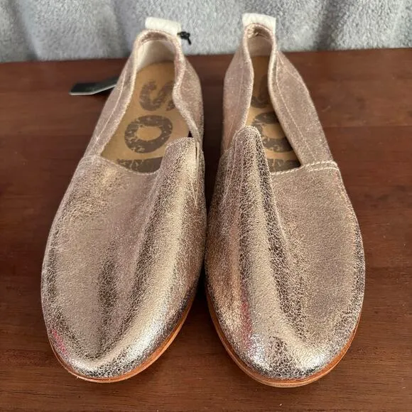 Sorel Ella Loafers Flats Shoes Womens Size 8.5  Rose Gold Leather Casual NWOB
