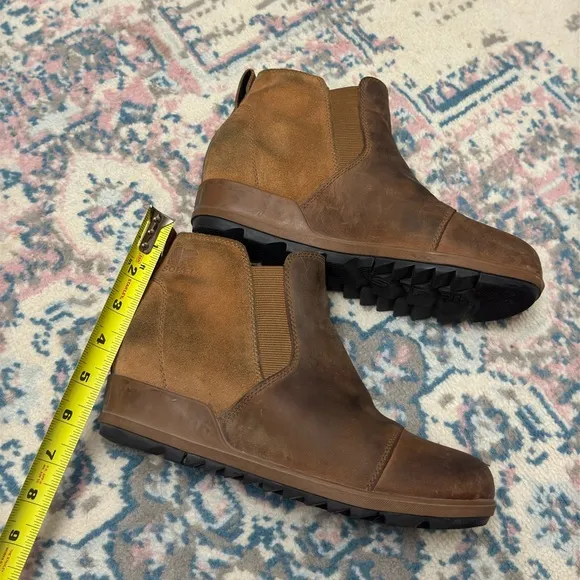 Sorel Evie Leather Ankle Boots In Taffy - Gum Size 9.5 Winter Outdoor Classic