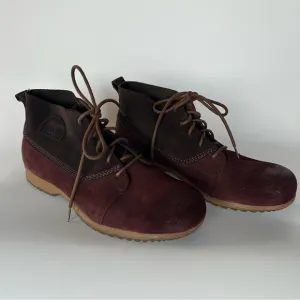Sorel Greely Men 13 Boots Brown Burgundy Chukka Ankle Suede Lace Up
