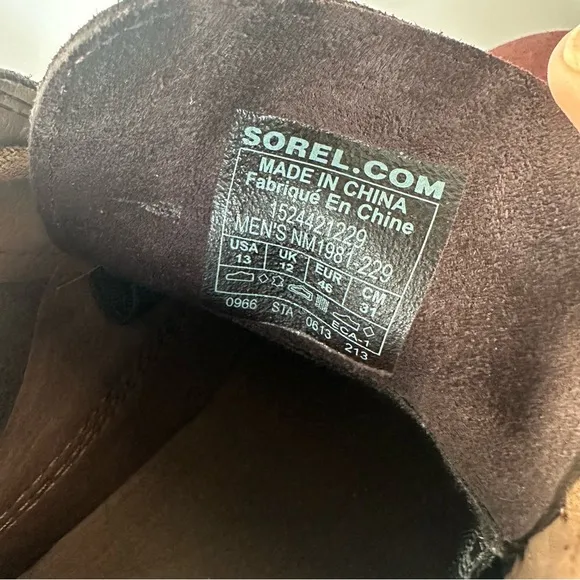 Sorel Greely Men 13 Boots Brown Burgundy Chukka Ankle Suede Lace Up