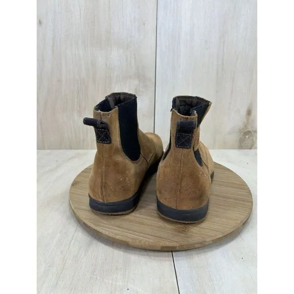 Sorel Greely Elk Brown Leather Slip On Chelsea Ankle Boots Mens Size 11
