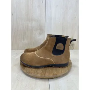 Sorel Greely Elk Brown Leather Slip On Chelsea Ankle Boots Mens Size 11