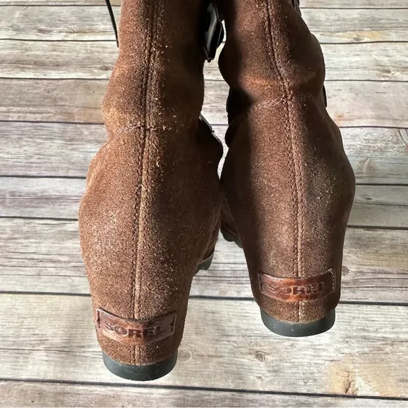 Sorel Joan Artic Wedge Suede Leather Tall Boots Sz 7