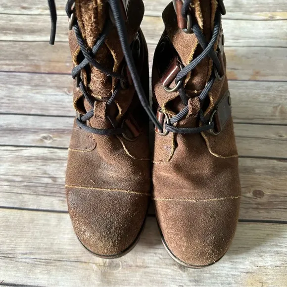 Sorel Joan Artic Wedge Suede Leather Tall Boots Sz 7