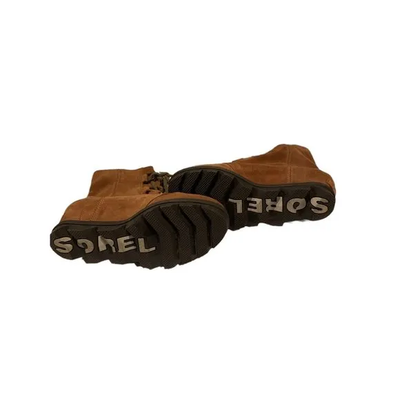 Sorel Joan of Attic Girls Wedge Suede Brown Boots Size 4