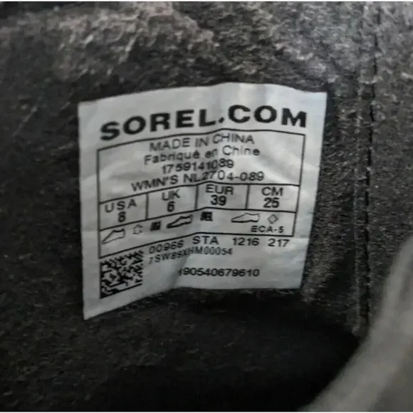 Sorel Lea Wedge NL2704-089 Gray Leather Ankle Booties Boots Size 8 Heel