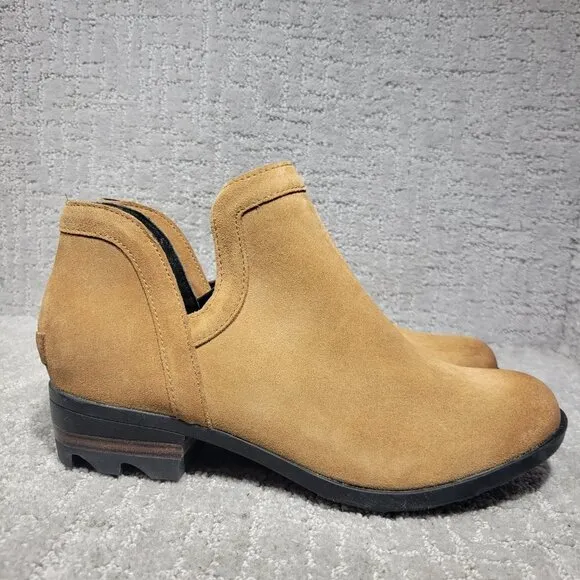 Sorel Lolla Cut Out Women's Size 10 US Tan Suede Ankle Bootie Boots NL 2809-224