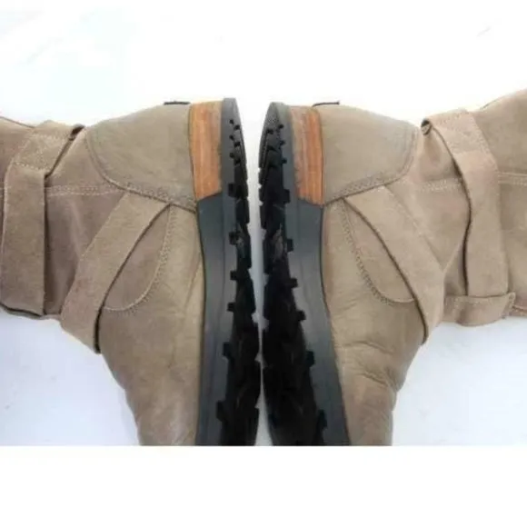 Sorel Major moto boots tan taupe womens slip on leather sz 10