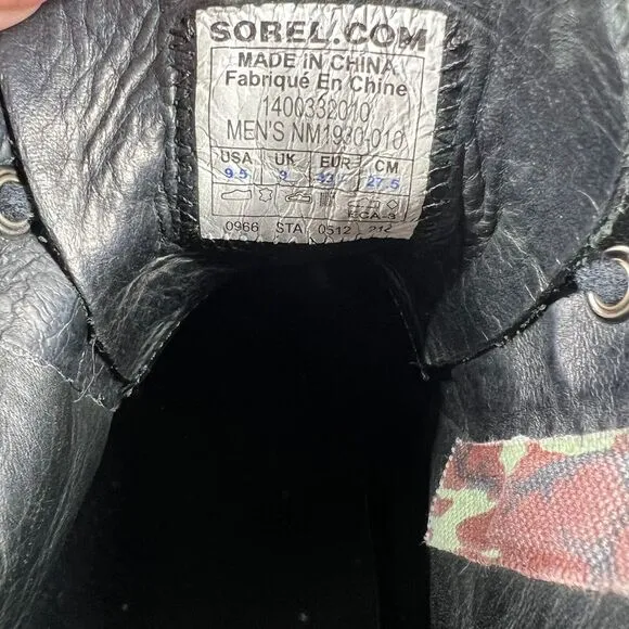 Sorel‎ Men's Black Suede Chukka Ankle Boots Casual Leather Lace Up Size 9.5