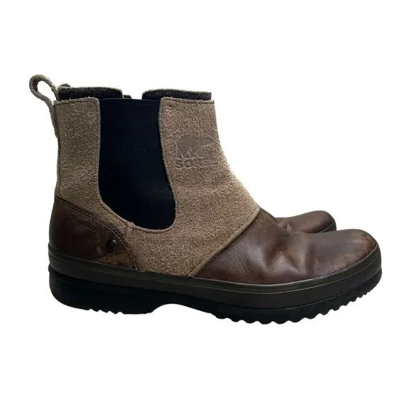 SOREL Men’s Ellesmere Chug A Lug Slip On Ankle Winter Wool Lined Boots - 11.5