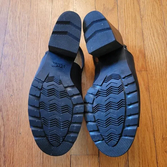 Sorel NADIA Black Slingback Leather Heeled Sandals Open Toe 11