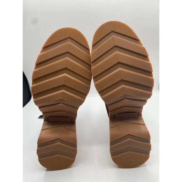 Sorel Women's Brown Hi Line Heel Round Toe Slip On Chelsea Boots NWB