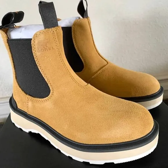 Sorel Women's Hi Line Chelsea Lug Sole Boots Geo Yellow- SZ 5