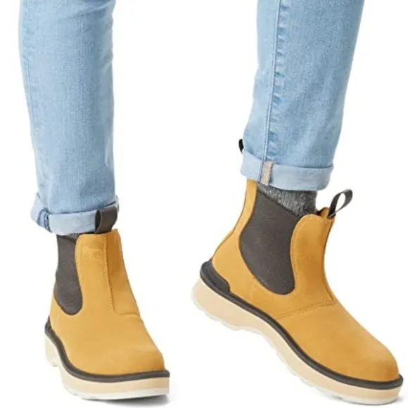 Sorel Women's Hi Line Chelsea Lug Sole Boots Geo Yellow- SZ 5