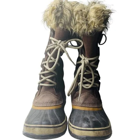 Sorel Women's Joan of Arctic US 9 Fur Brown boots Suede leather winter Snow